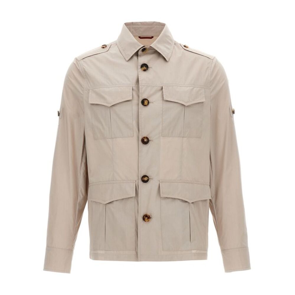 Brunello Cucinelli Beige Cotton Full-Length Men's Jacket